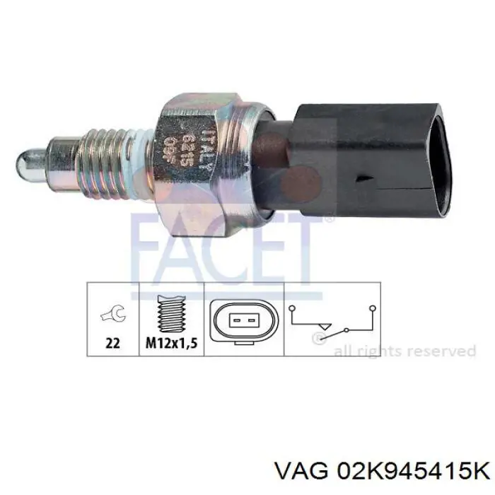 02K945415K VAG Interruptor de marcha atras