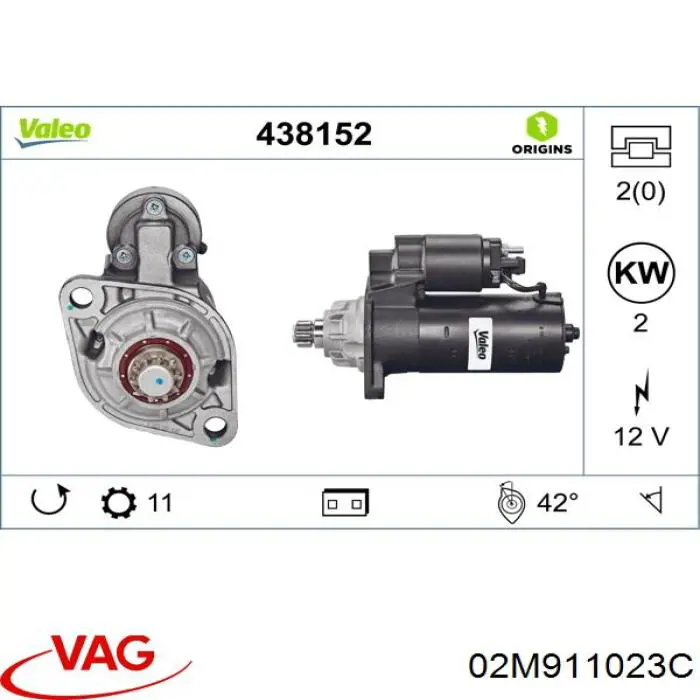 Burro de arranque  VAG 02M911023C precio, desde 110,19 EUR