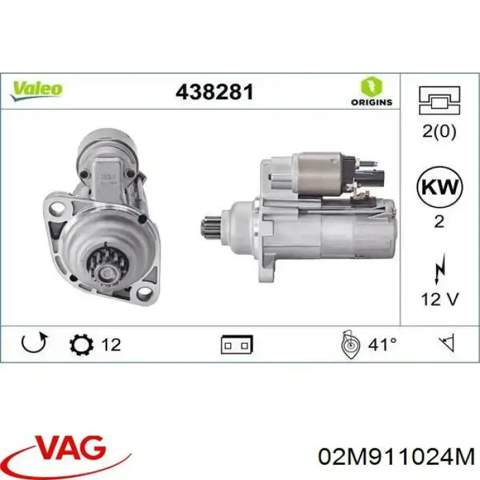 Burro de arranque  VAG 02M911024M precio, desde 105,64 EUR