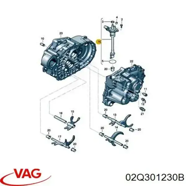 02Q301230B VAG Palanca selectora cambio de marcha