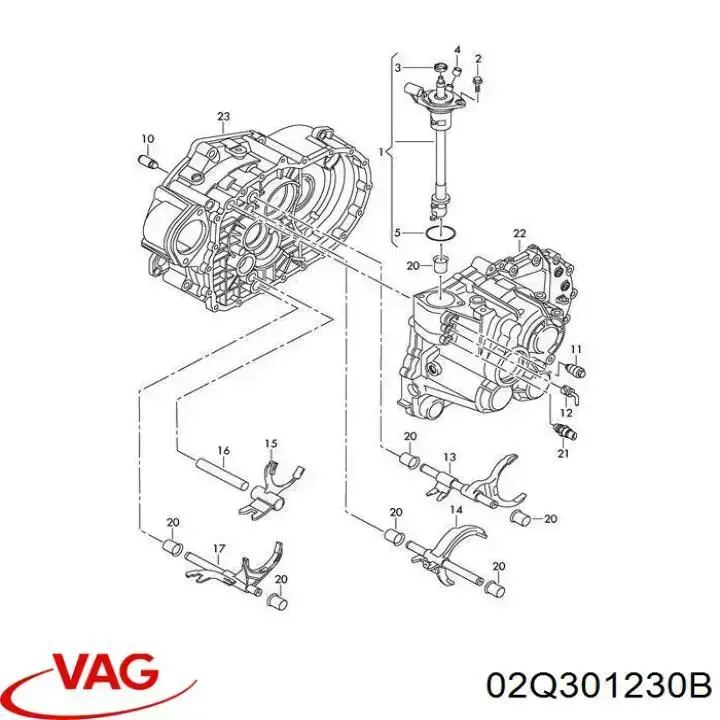 Mecanismo selector de marchas VAG 02Q301230B precio, desde 362,51 EUR