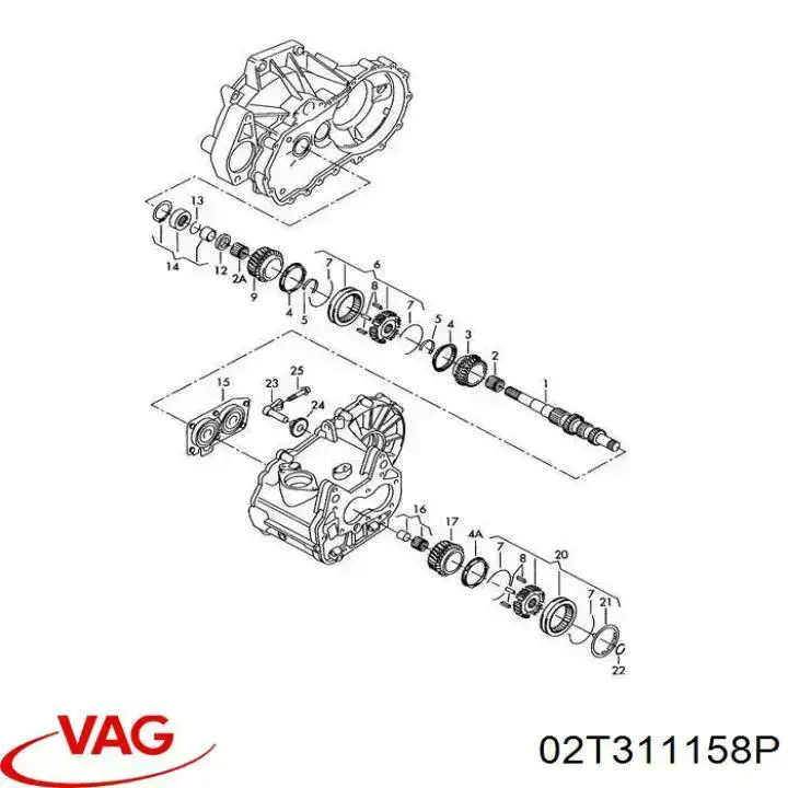 Piñón conductor de quinta velocidad VAG 02T311158P precio, desde 261,22 EUR