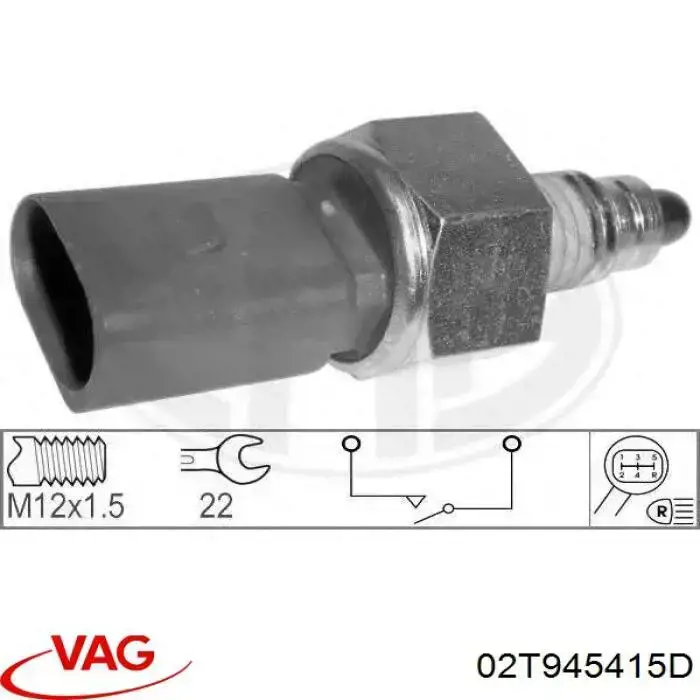 Comprar 02T945415D VAG Interruptor de luz de marcha atrás