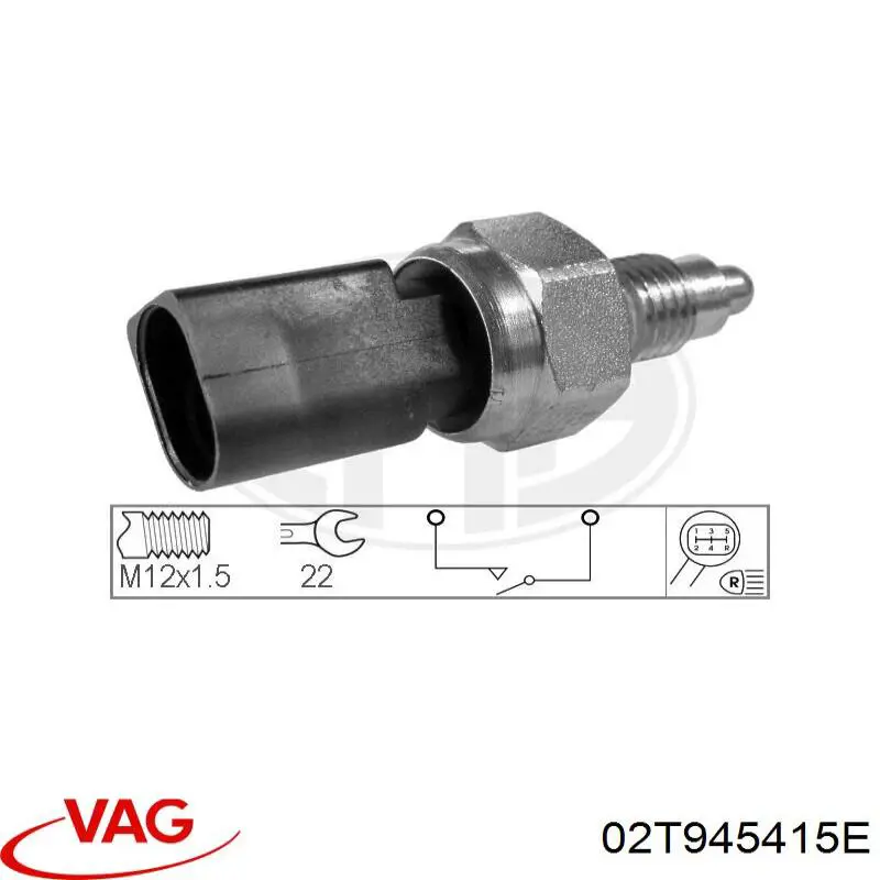 Sensor de marcha atrás 02T945415E VAG