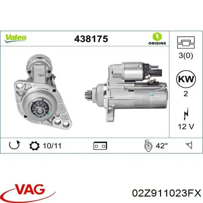 Comprar 02Z911023FX VAG Motores de arranque