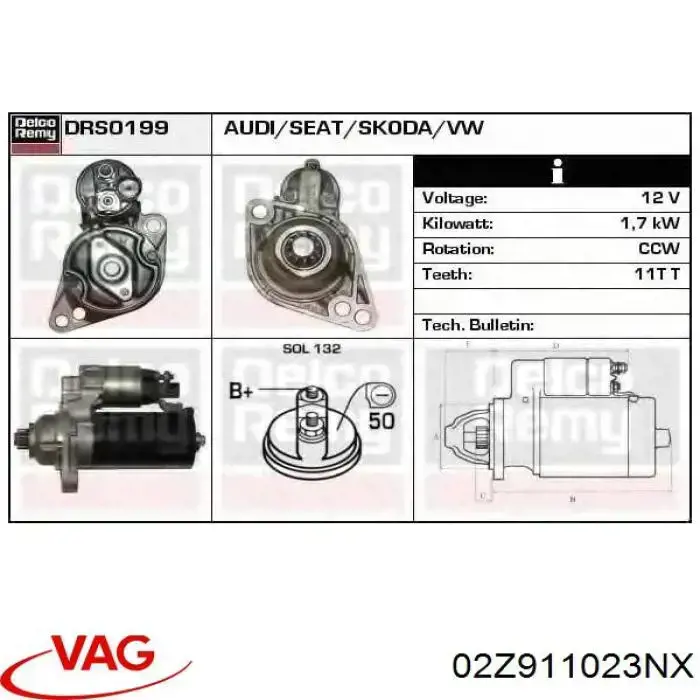 Arrancador VAG 02Z911023NX