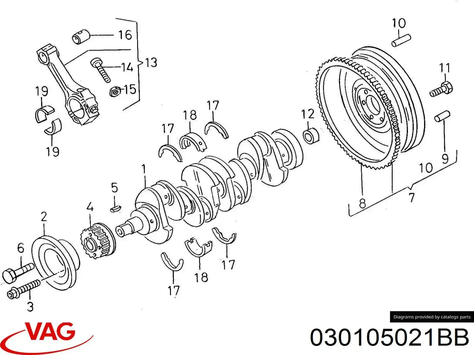 Cigüeñal VAG 030105021BB precio, desde  