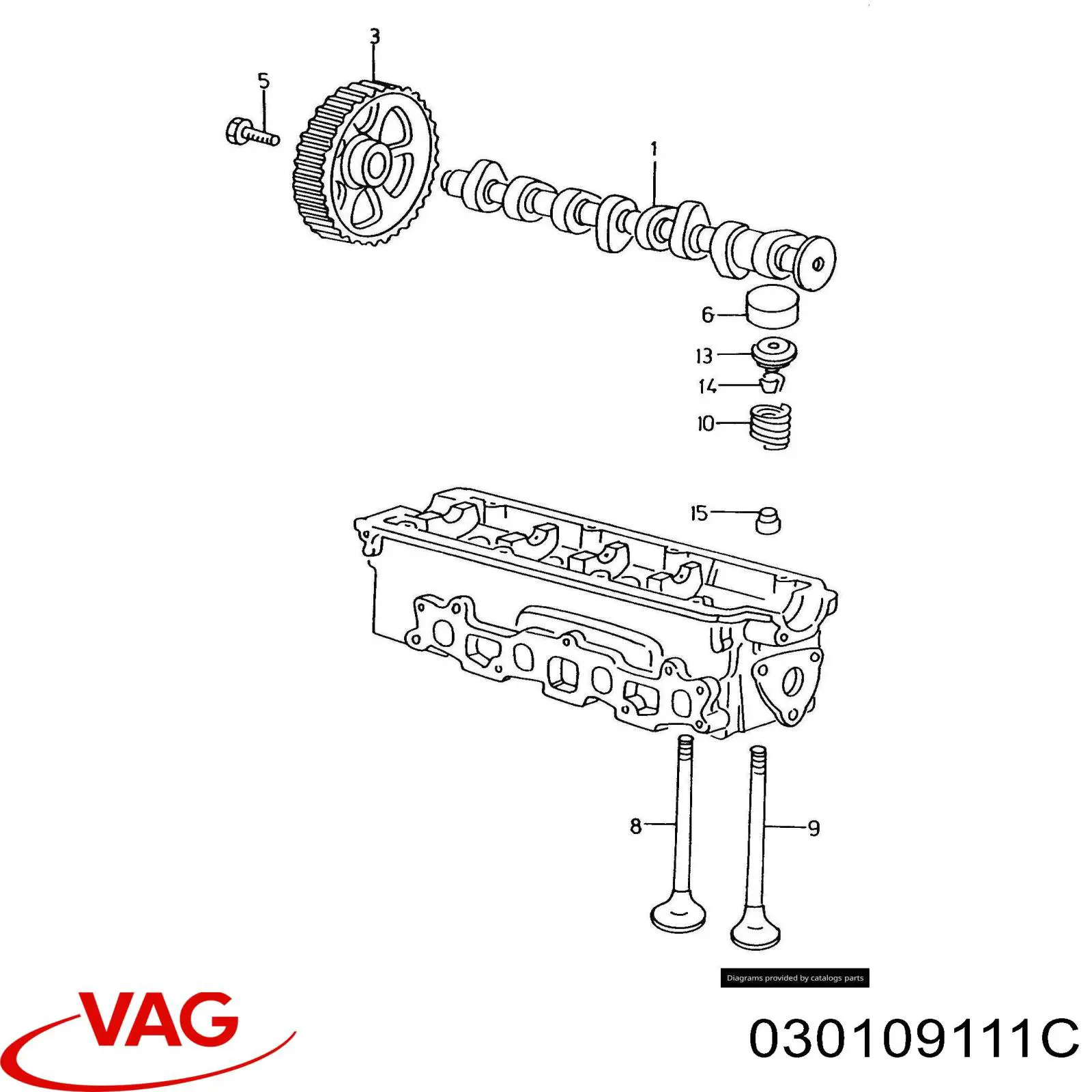  Piñón del árbol de levas Volkswagen Jetta 2
