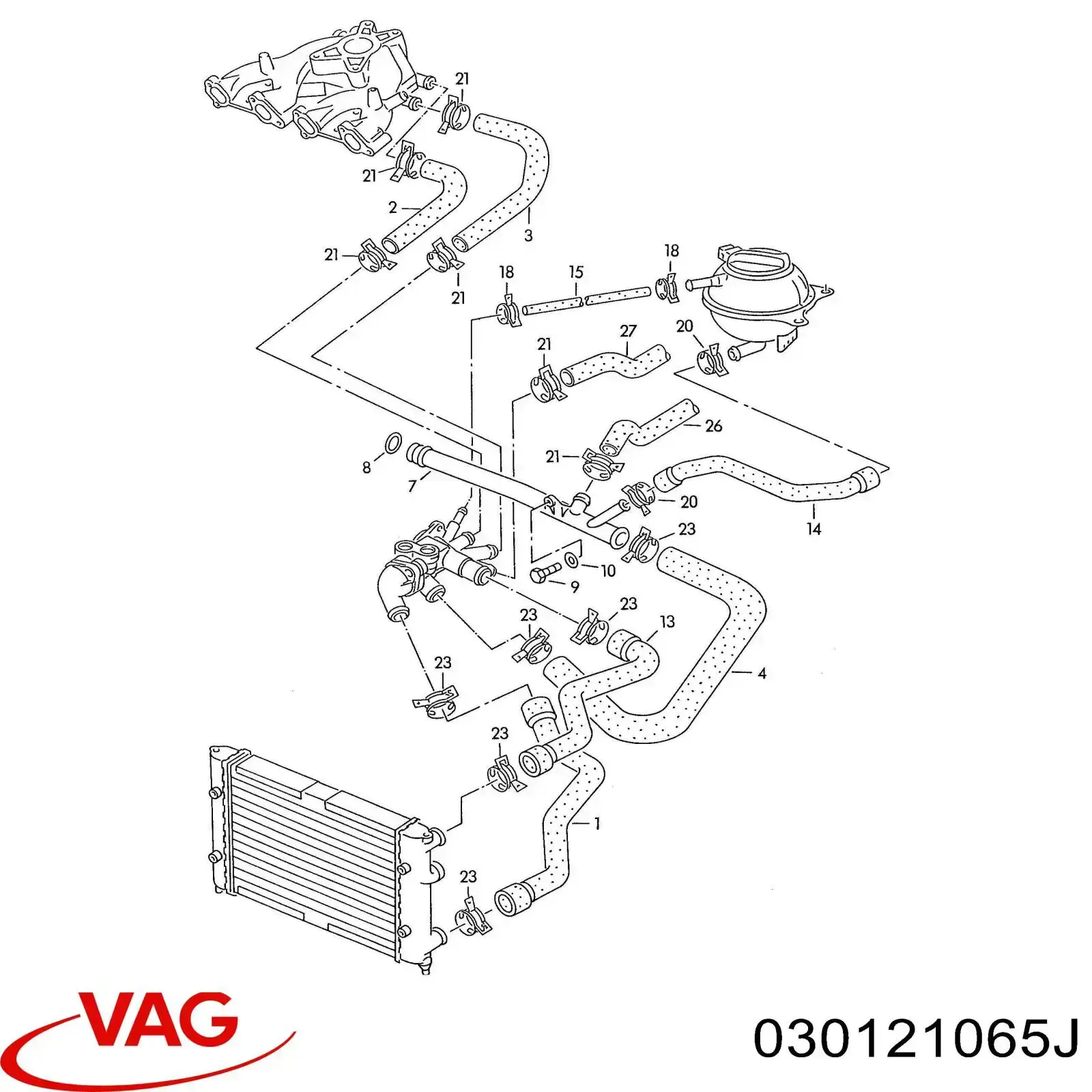 030121065J VAG Manguera de refrigeración