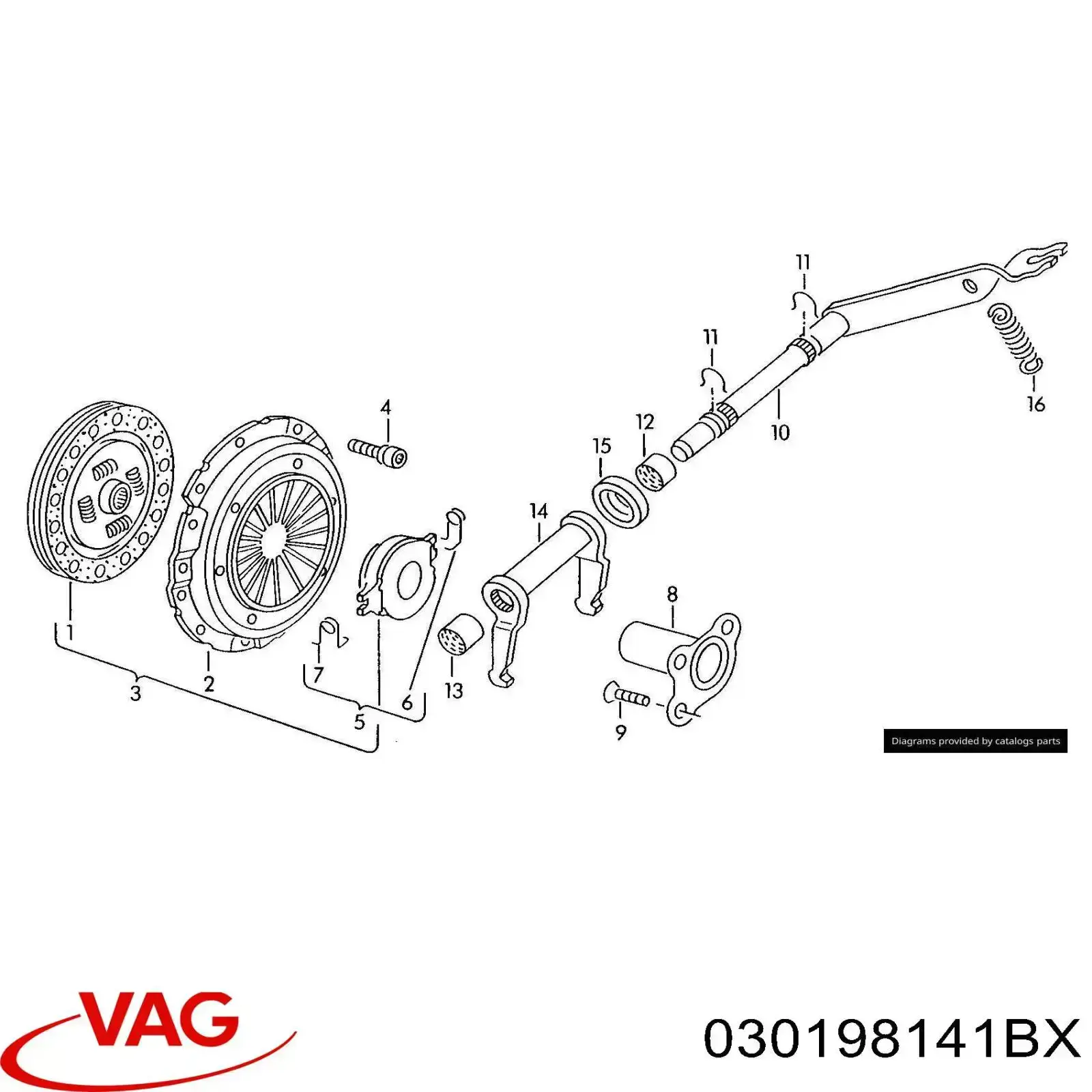 030198141BX VAG kit de embrague (3 partes)