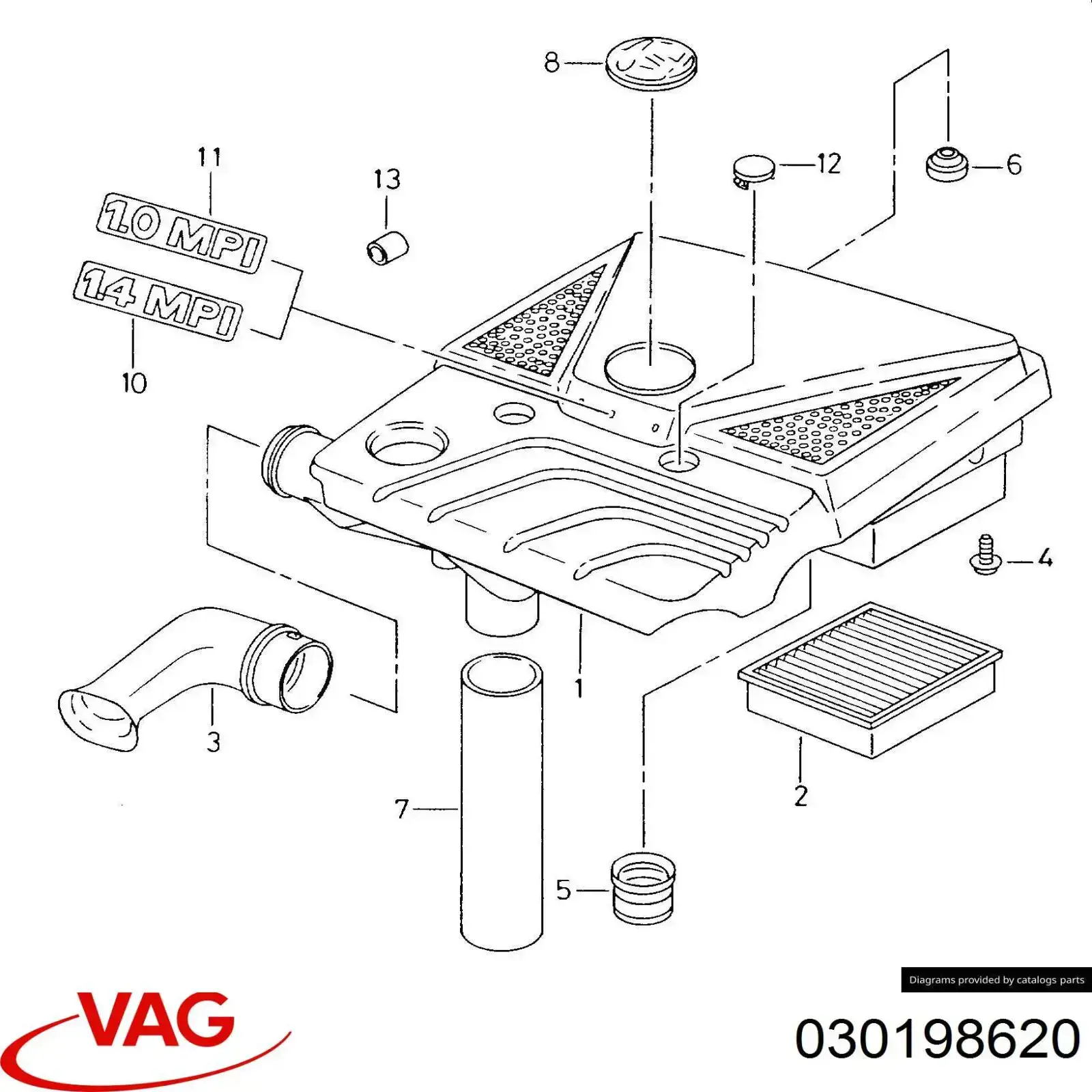 El filtro de aire VAG 030198620 precio, desde 8,17 EUR