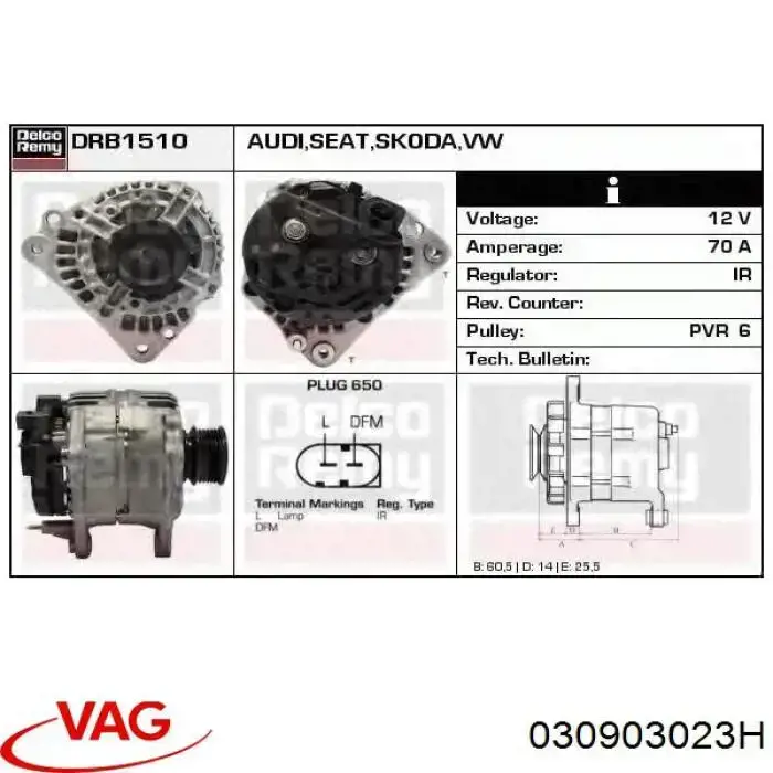 030903023H VAG alternador