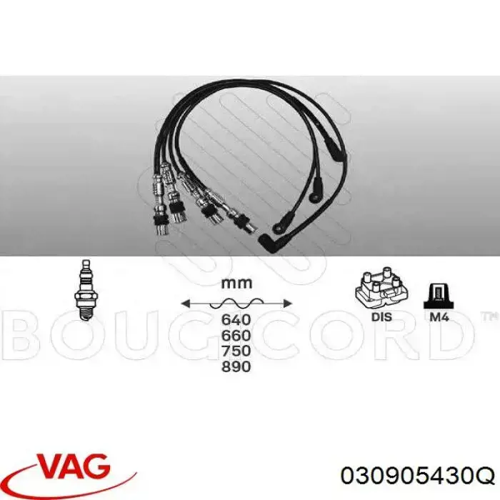 030905430Q VAG cable de encendido, cilindro №3