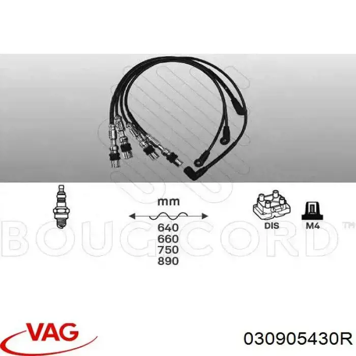 Comprar 030905430R VAG Cable de bujía