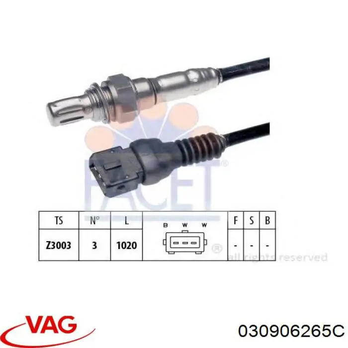 Sensor de oxígeno previo al catalizador VAG 030906265C precio, desde 39,20 EUR