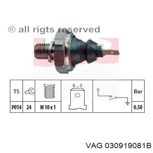 030919081B VAG Indicador de presión del aceite