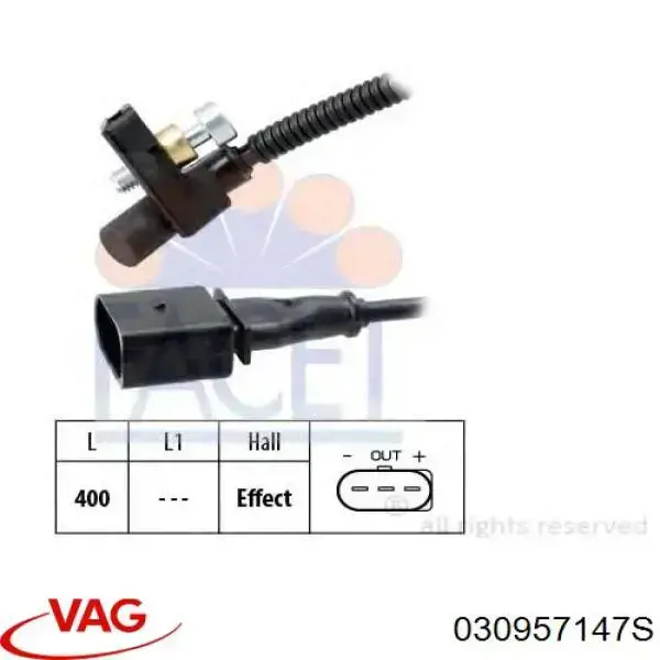 Sensor de cigüeñal 030957147S VAG