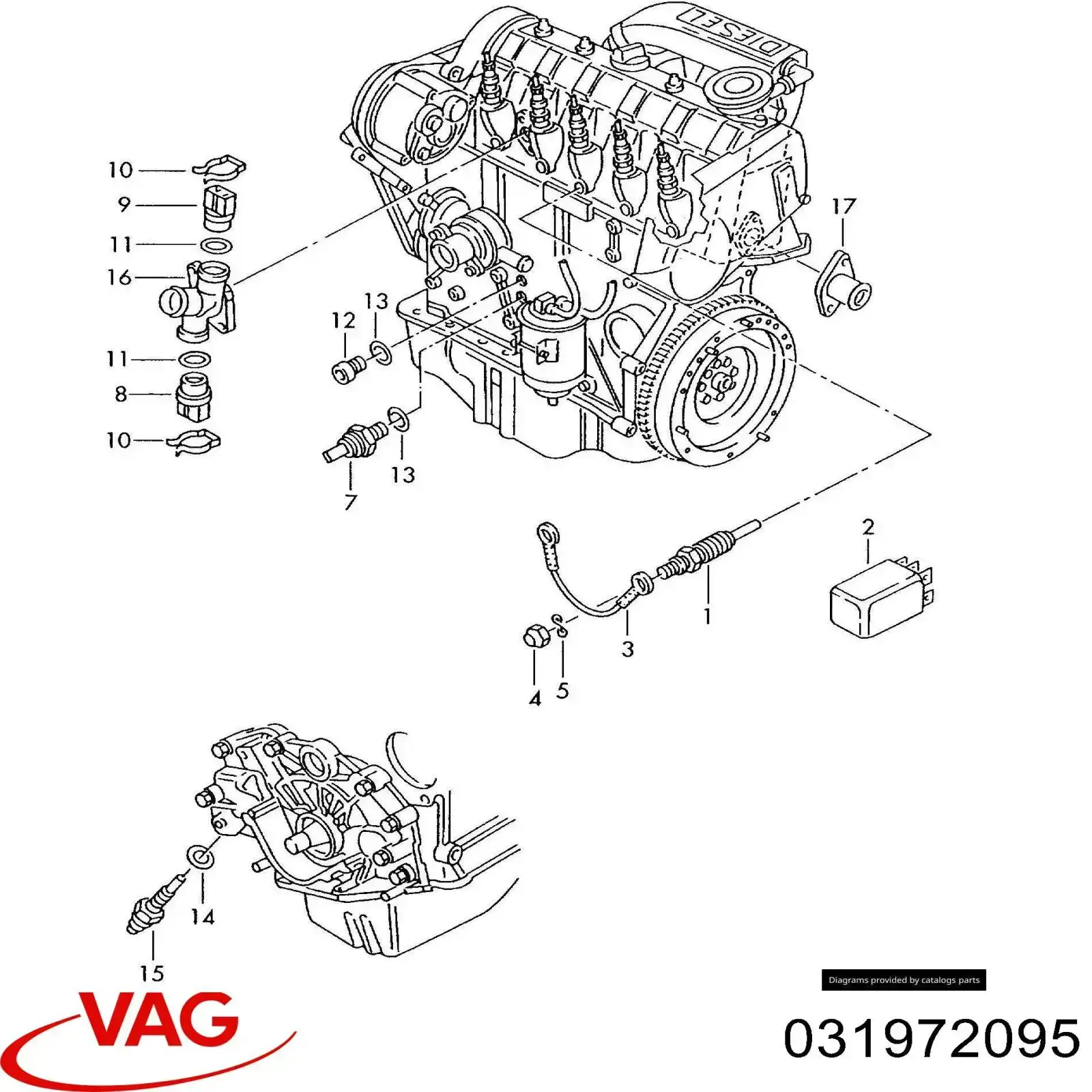 Barra de bujías de incandescencia VAG 031972095 precio, desde 79,95 EUR