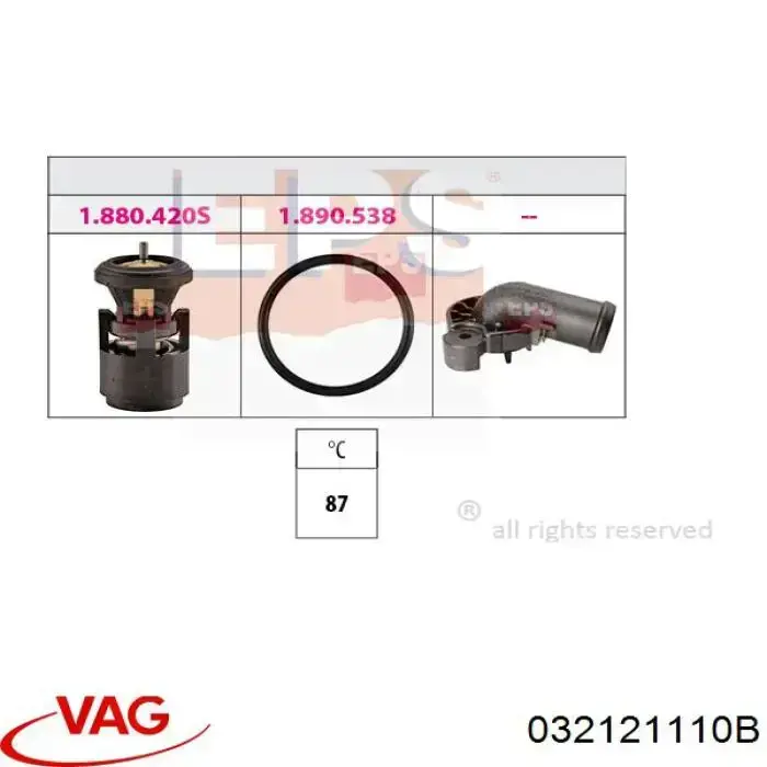 Termostato refrigerante VAG 032121110B