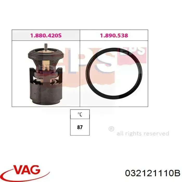 Termostato VAG 032121110B precio, desde 9,36 EUR