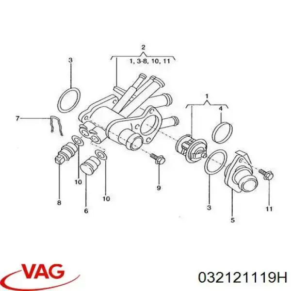 Comprar 032121119H VAG Junta de termostato