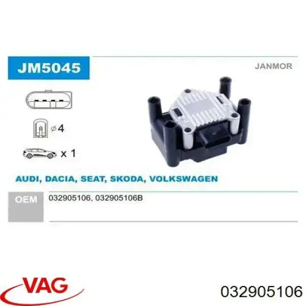 Comprar 032905106 VAG Bobina