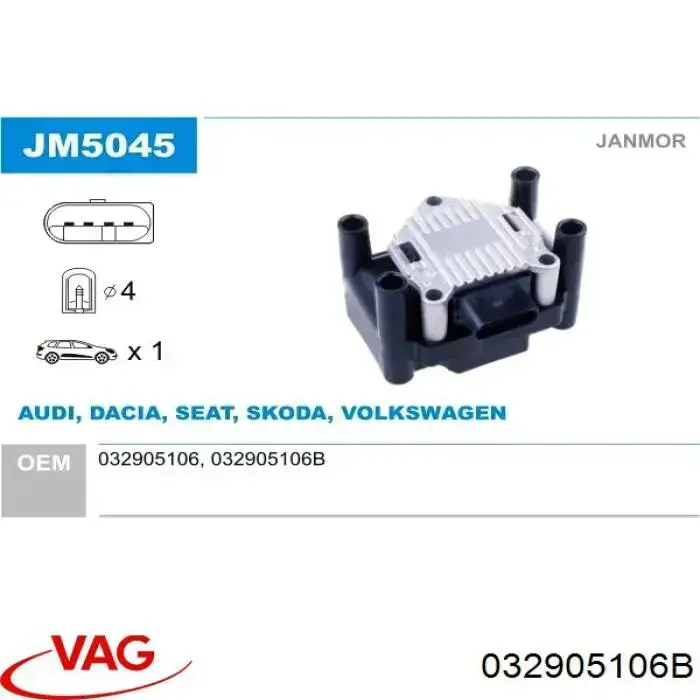 Bobina de encendido Audi A3 8L1