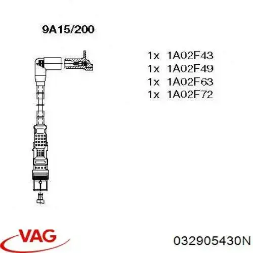 032905430N VAG cable de encendido, cilindro №4
