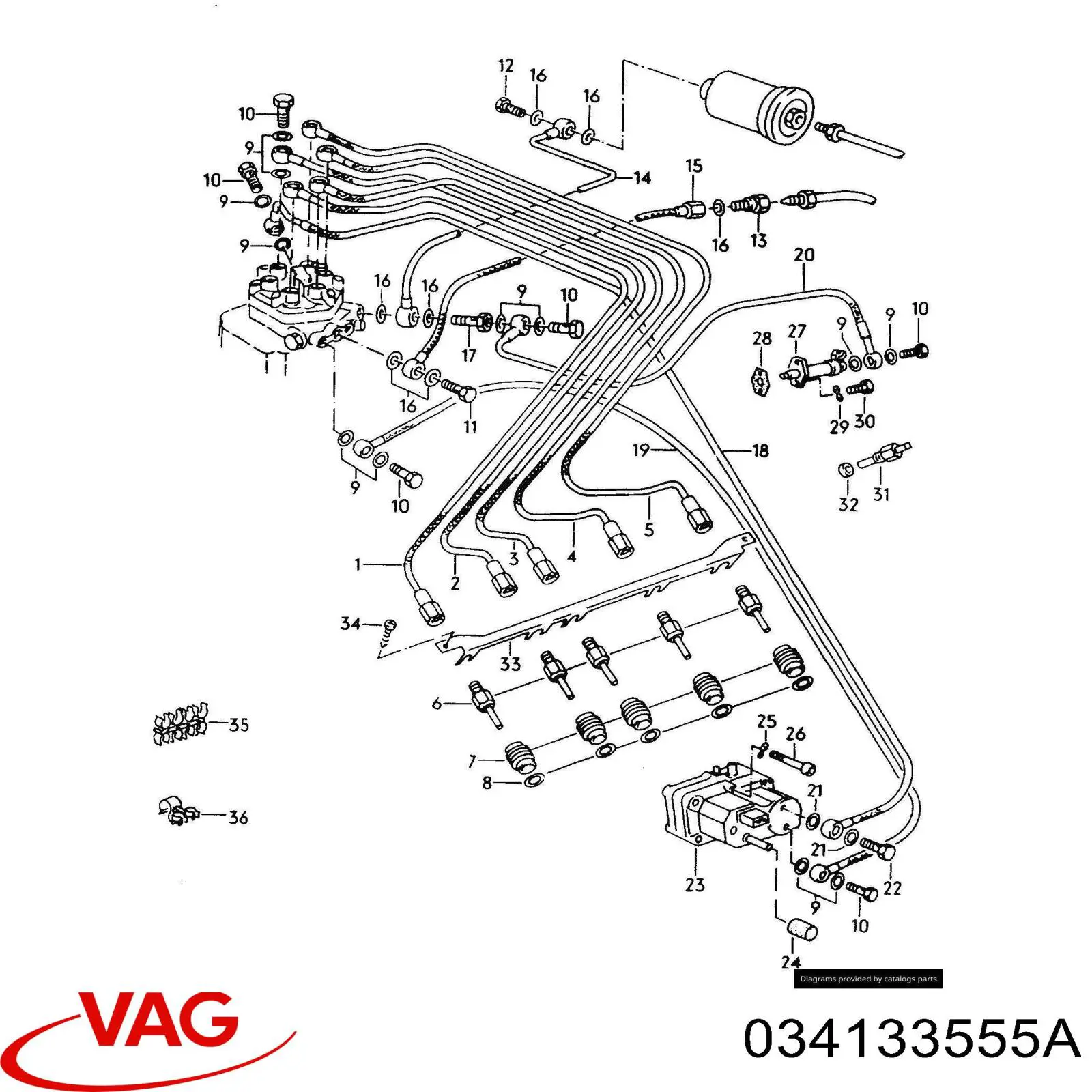 Kit de reparación del inyector 034133555A VAG