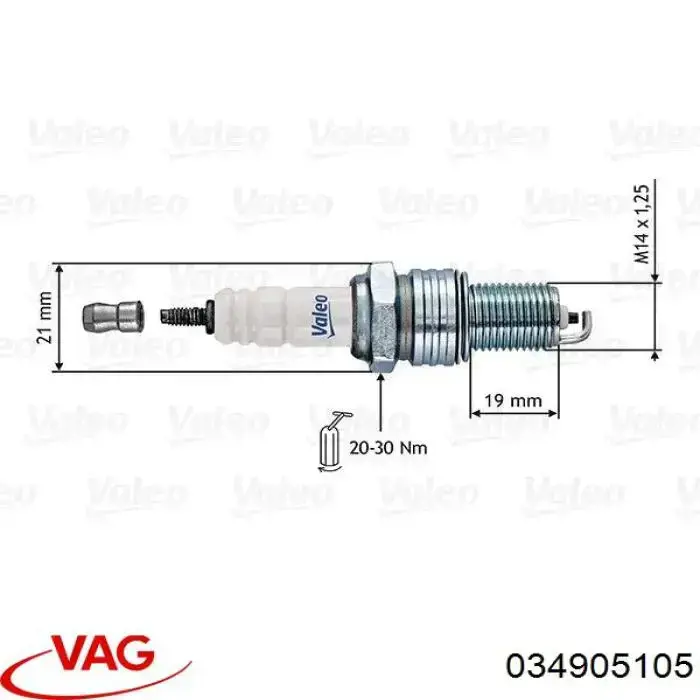 034905101 VAG Bobina de ignición