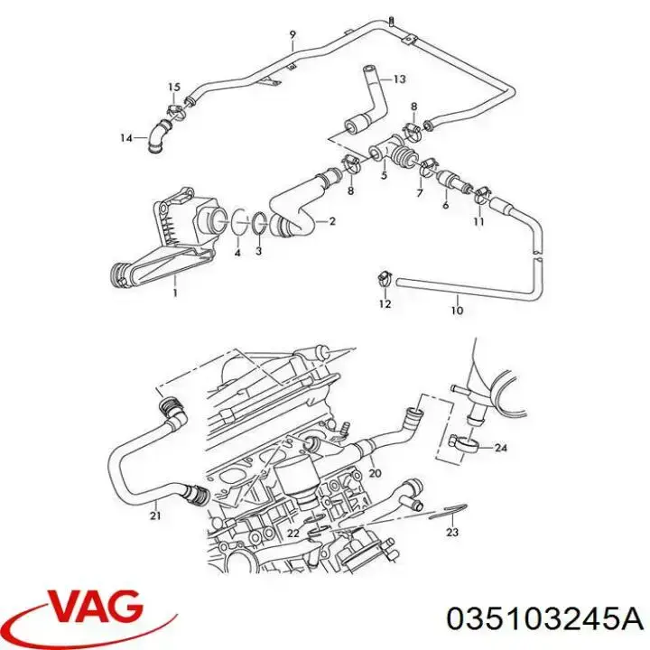 Comprar 035103245A VAG Válvula PCV