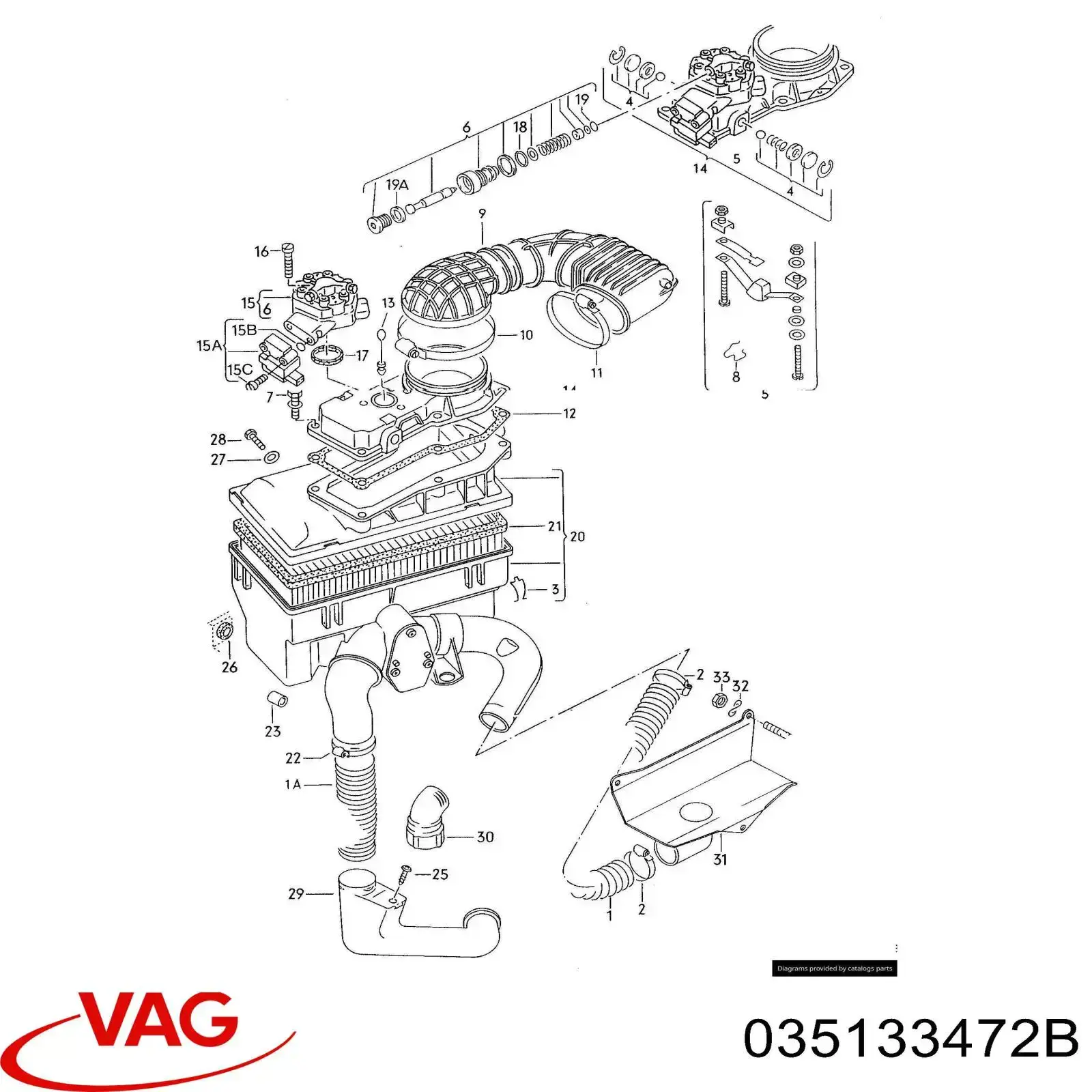Sensor de posición del acelerador para Volkswagen Passat (B2, 32B)