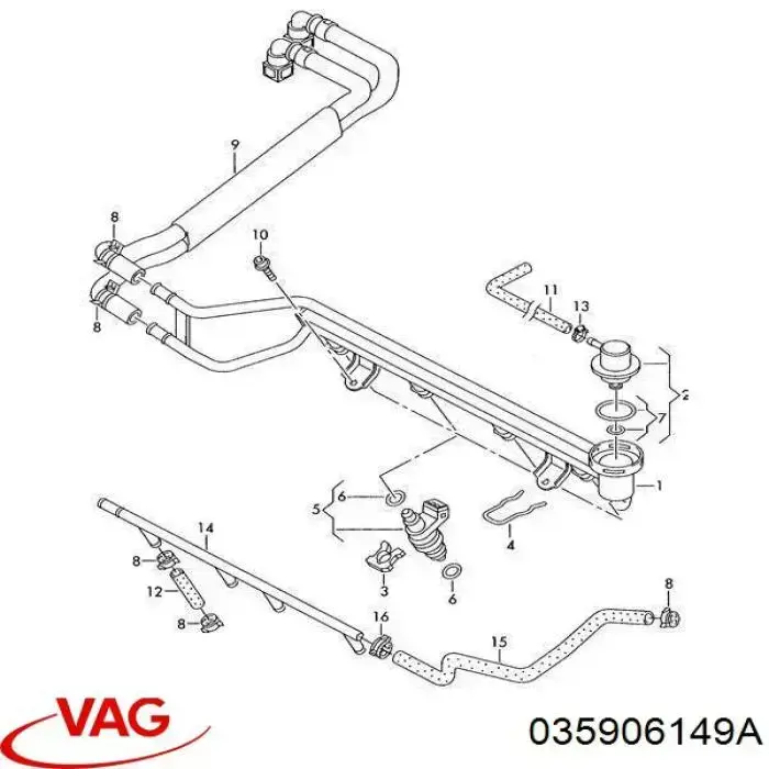 Junta de inyectores AM4S6G9186AA Ford