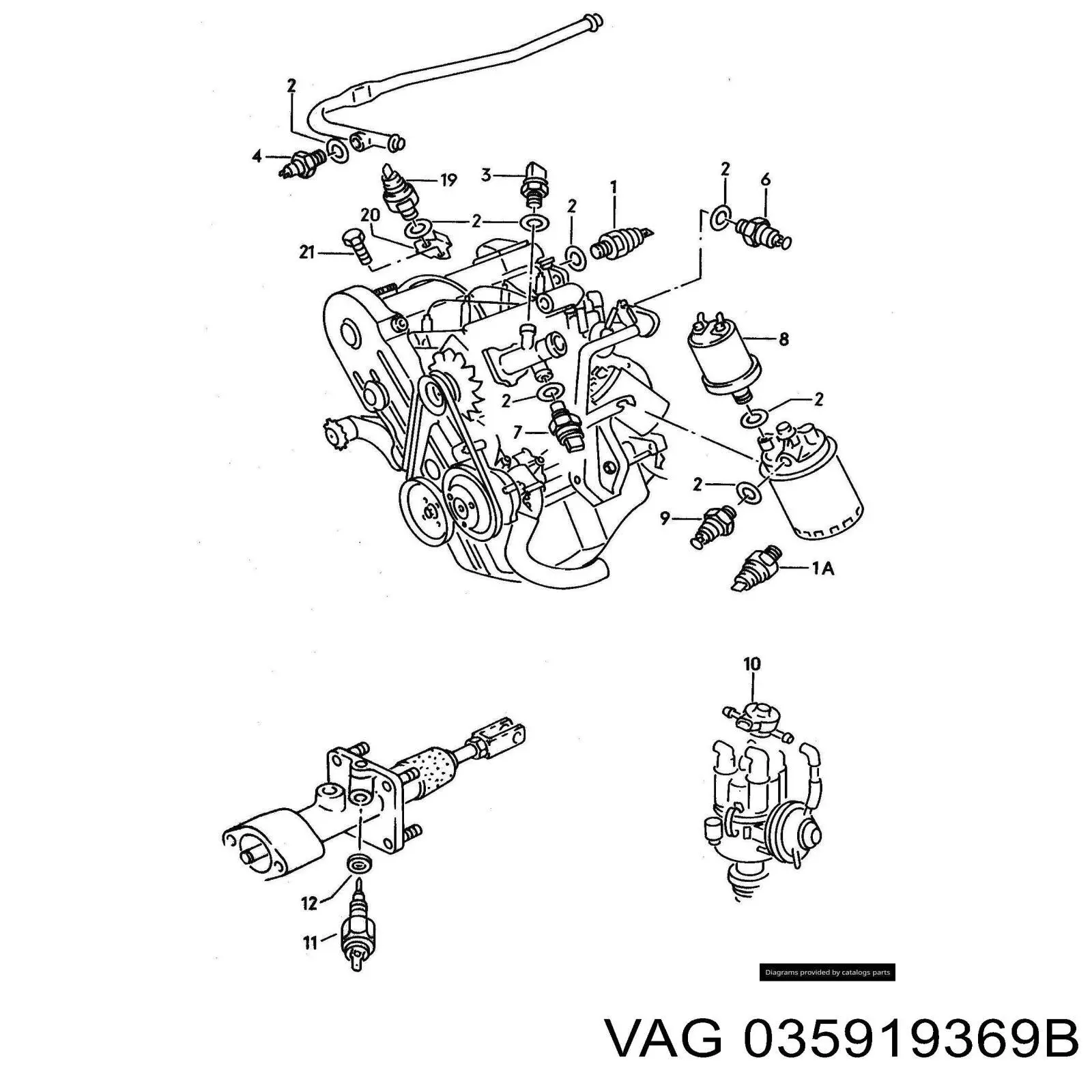 Comprar 035919369B VAG Sensor de temperatura de agua