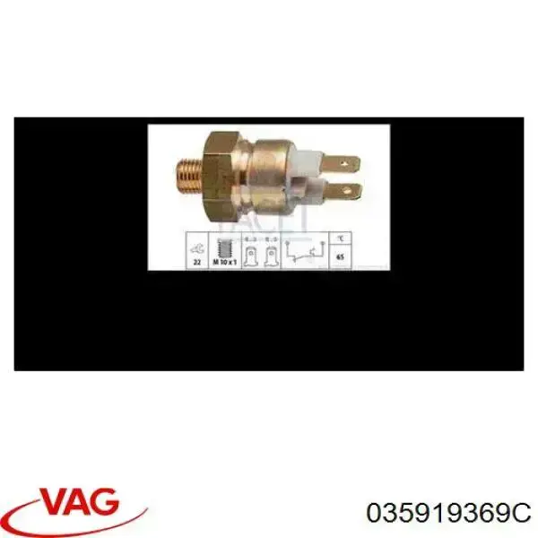035919369C VAG sensor, temperatura del refrigerante (encendido el ventilador del radiador)