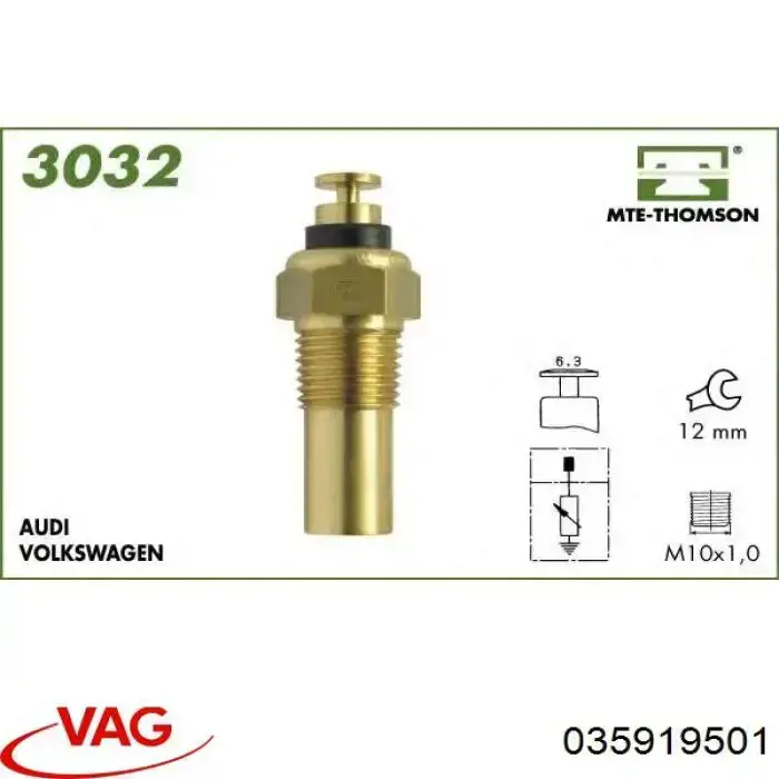 035919501 VAG sensor de temperatura del refrigerante