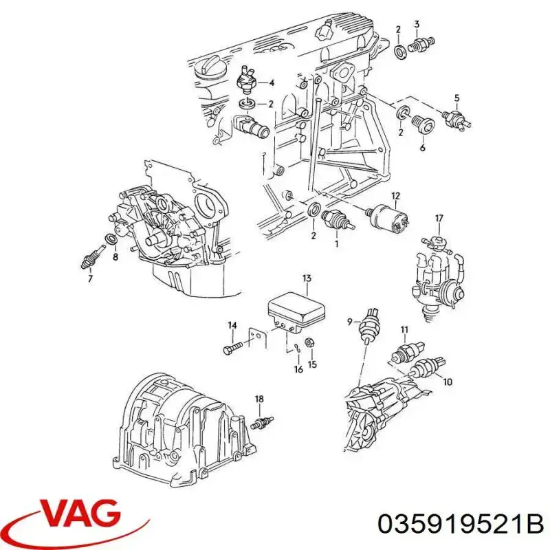 Sensor de temperatura de aceite del motor VAG 035919521B precio, desde  