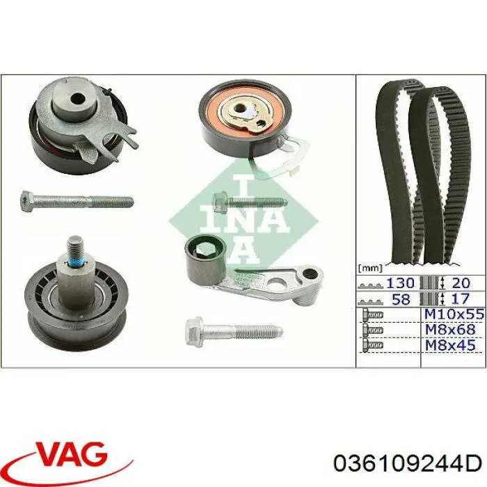 Polea correa distribución VAG 036109244D precio, desde 17,30 EUR