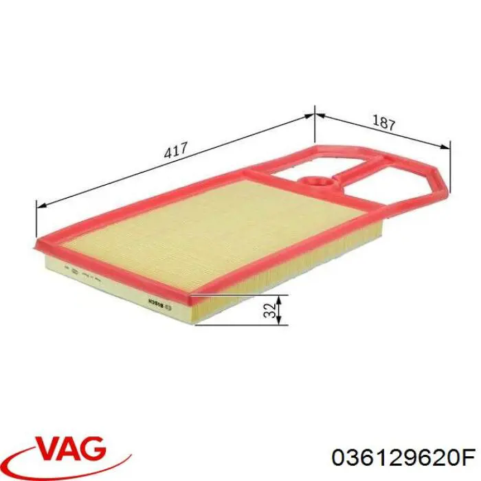Filtro de aire 036129620F VAG