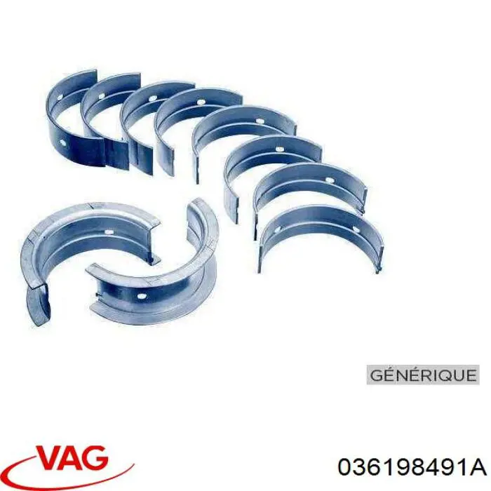 Comprar 036198491A VAG Juego de cojinetes de cigüeñal, estándar, STD