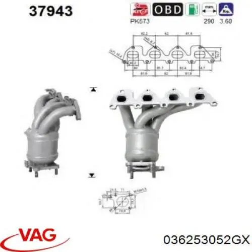 Comprar 036253052GX VAG Catalizador