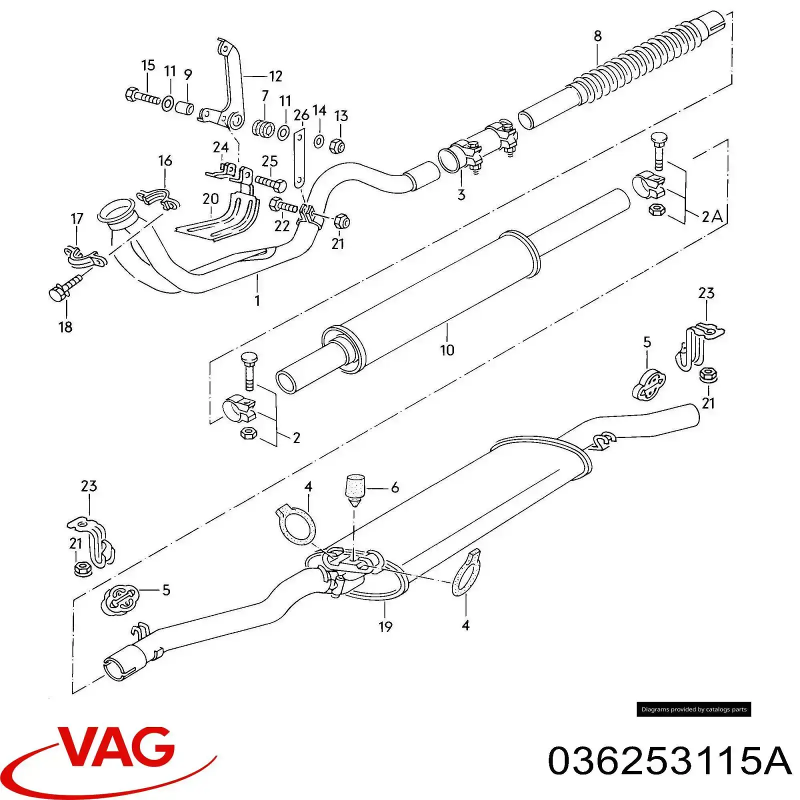 Comprar 036253115A VAG Junta de escape
