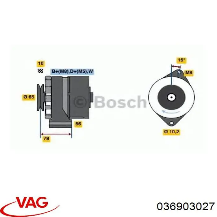 Alternador 036903027 VAG