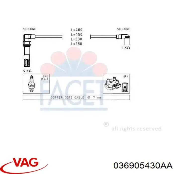 036905430C VAG cable de encendido, cilindro №4