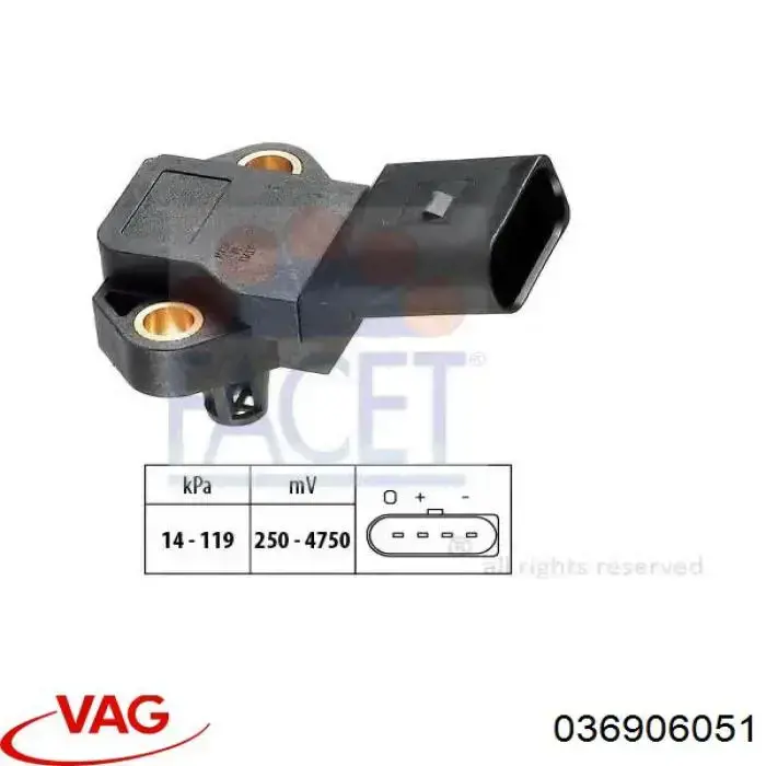 036906051 VAG Sensor De Presion Del Colector De Admision