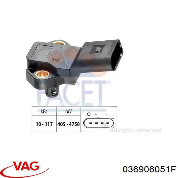 036906051F VAG sensor de presion del colector de admision