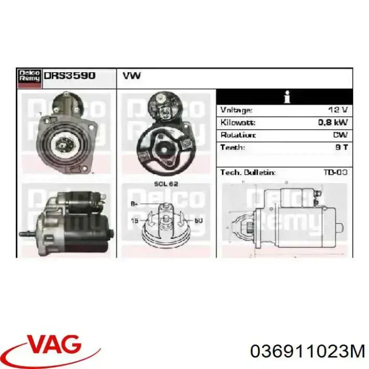 036911023M VAG motor de arranque