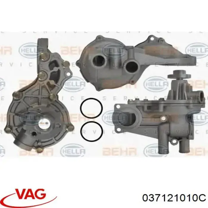 Motor de agua, completo con caja VAG 037121010C