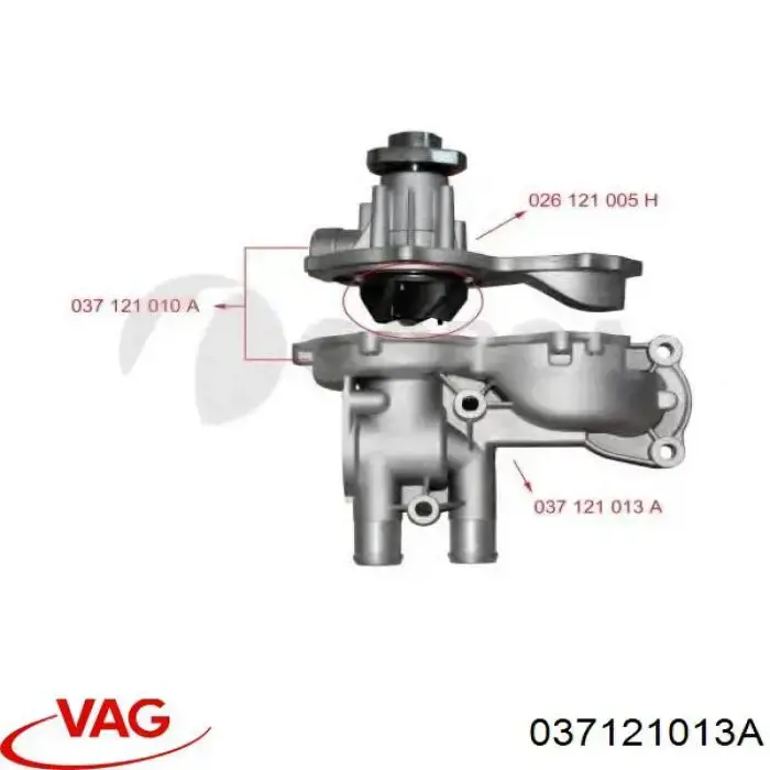 Bomba de agua de refrigeración, carcasa VAG 037121013A precio, desde 31,22 EUR