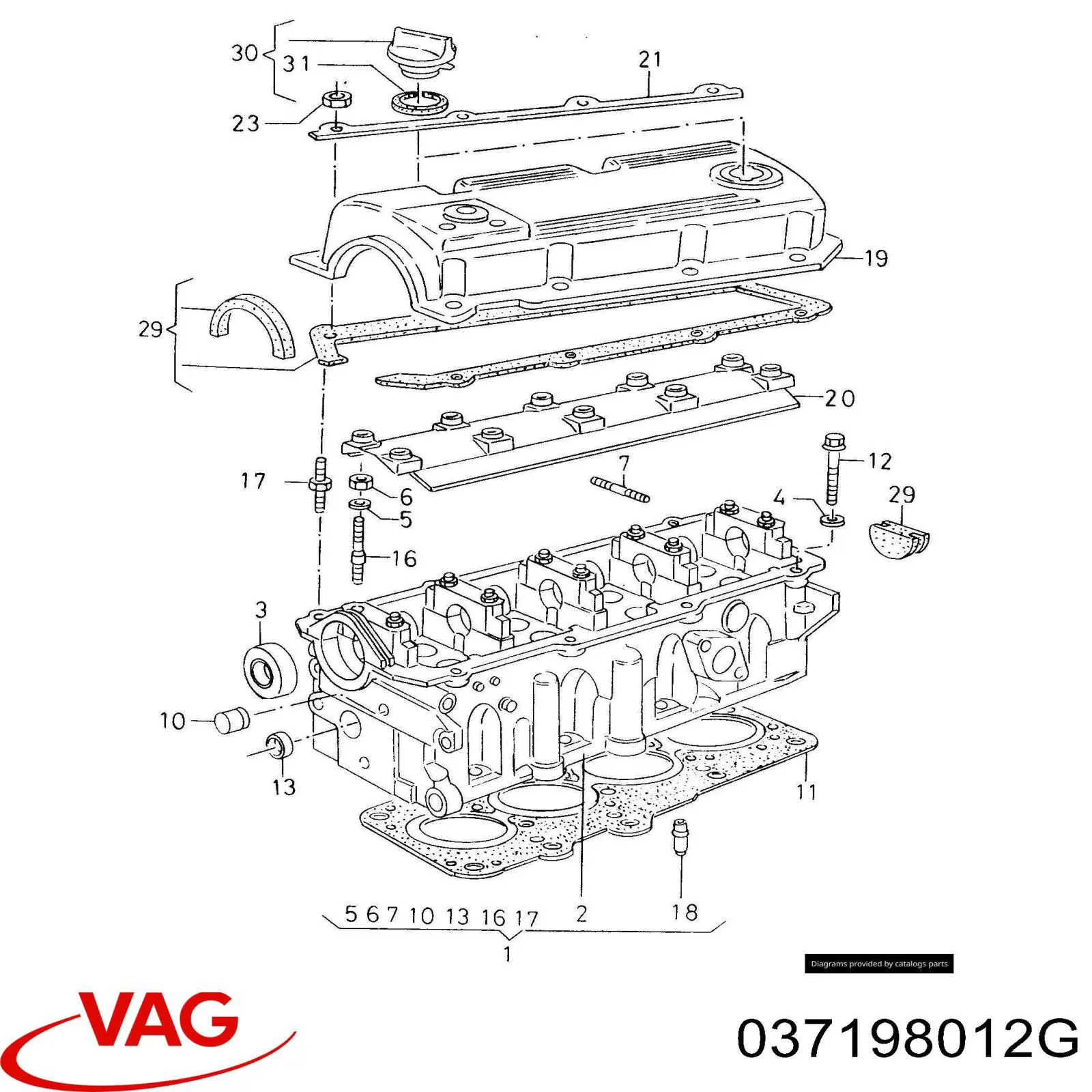 Comprar 037198012G VAG Juego de juntas superiores de motor